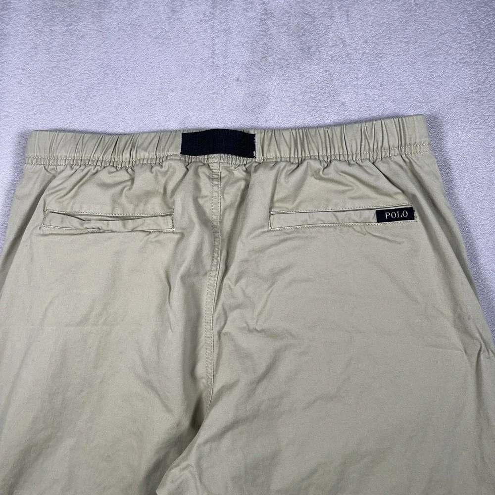 Polo Ralph Lauren Pants Mens Large Khaki Belted Chino Stretch Casual Classic Fit